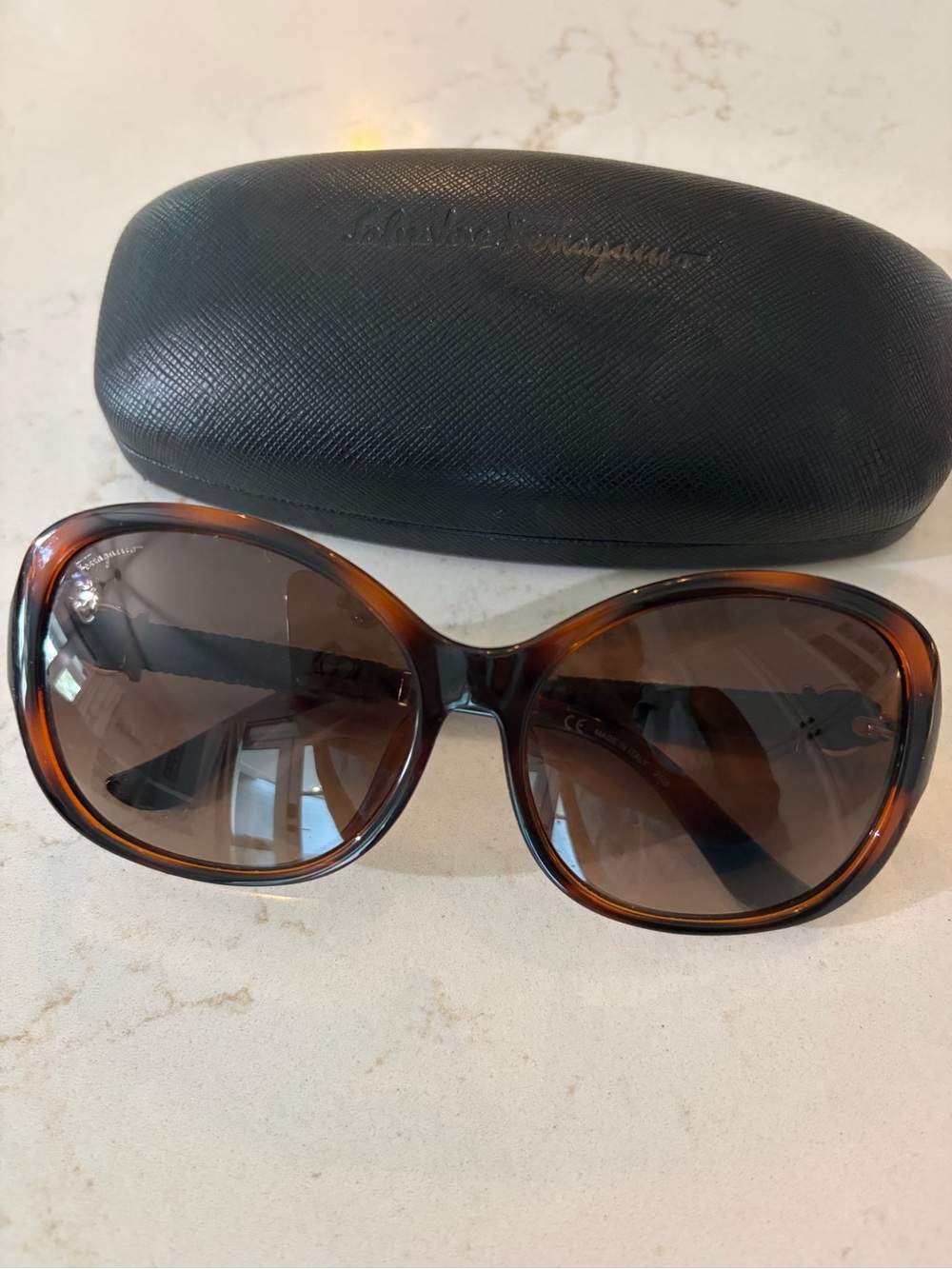 Salvatore Ferragamo Women's Tortoiseshell Frame Sunglasses with Brown Lenses
